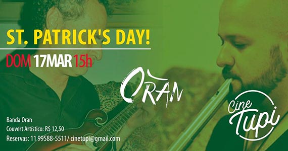 Cine Tupi convida o grupo Oran Irish Music no St. Patrick's Day Eventos BaresSP 570x300 imagem