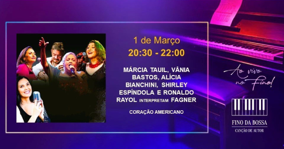 Márcia, Vânia, Alícia, Shirley e Ronaldo Rayol no Fino da Bossa