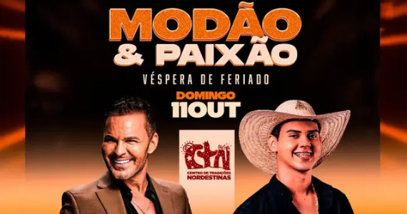 Eduardo Costa e Willy Vaqueiro comandam noite de Modão & Paixão no CTN Eduardo Costa e Willy Vaqueiro comandam noite de Modão & Paixão no CTN