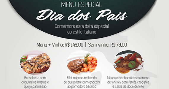 Para comemorar o Dia dos Pais, restaurantes La Pasta Gialla têm menu especial
