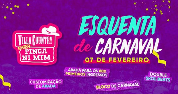 Pré Carnaval no Villa Country com Pinga Ni Mim Eventos BaresSP 570x300 imagem