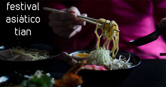 Festival Asiático com 12 opções de pratos no Tian Restaurante 
