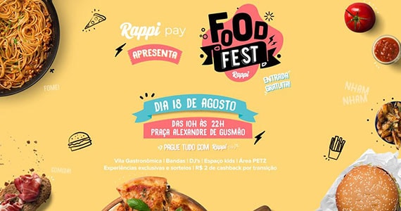Praça Alexandre Gusmão recebe o Rappi Pay Food Fest