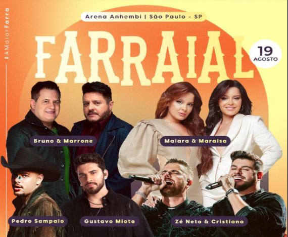 Farraial 2023 com Bruno & Marrone, Maiara & Maraisa, Zé Neto & Cristiano, e mais Eventos BaresSP 570x300 imagem