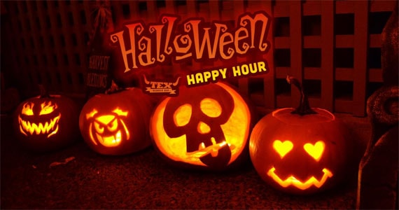 Halloween Happy Hour no TEX com Double Beer 