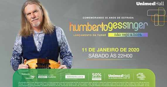 Em janeiro Unimed Hall apresenta Humberto Gessinger