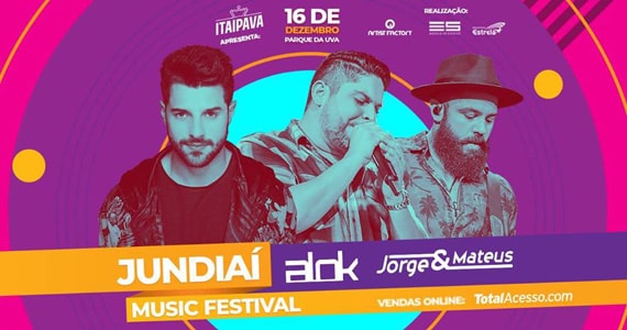 Jundiaí Music Festival 2018 oferece shows de Alok e Jorge & Mateus