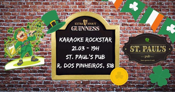 Karaoke Rockstar agita o St. Patrick's Day no St. Paul's Eventos BaresSP 570x300 imagem