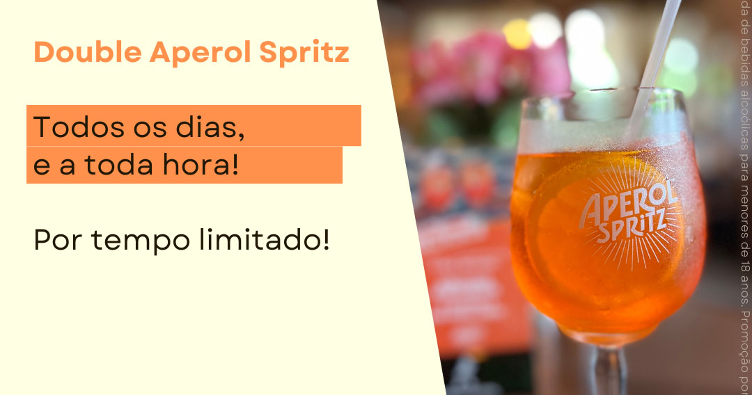 Aperol Spritz em dobro por tempo limitado no La Cucina Piemontese