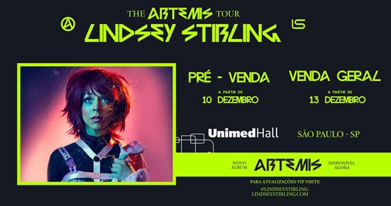 Lindsey Stirling realiza show único no Unimed Hall Eventos BaresSP 570x300 imagem