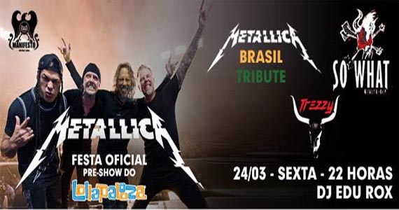Tributo ao Metallica embala a noite de sexta no Manifesto Bar Eventos BaresSP 570x300 imagem