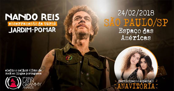 Nando Reis encerra a turnê “Jardim-Pomar” no Espaço das Américas com participação de Anavitória Eventos BaresSP 570x300 imagem