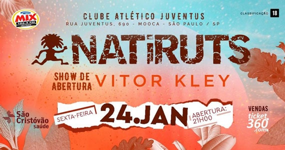 Clube Juventus recebe Natiruts e Vitor Kley