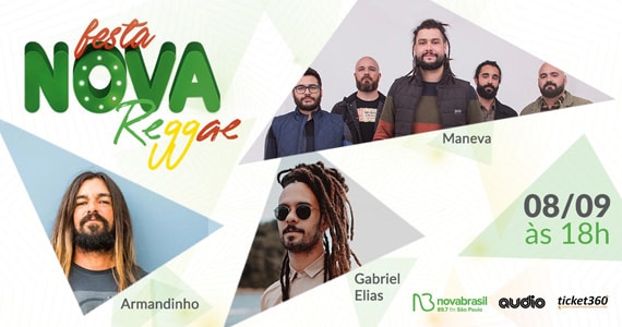 NovaBrasil FM reúne Maneva, Armandinho e Gabriel Elias para a Festa Nova Reggae Eventos BaresSP 570x300 imagem