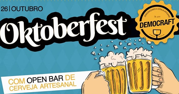 Democraft Beer promove Oktoberfest com open bar Eventos BaresSP 570x300 imagem