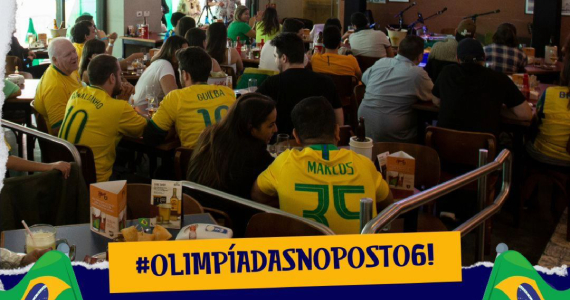 Transmissão dos Jogos Olímpicos no Bar Posto 6