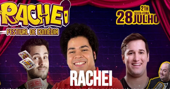 Rachei Festival de Comédia com Filipe Pontes, Robson Nunes e Caio Martins no Teatro Brigadeiro Eventos BaresSP 570x300 imagem