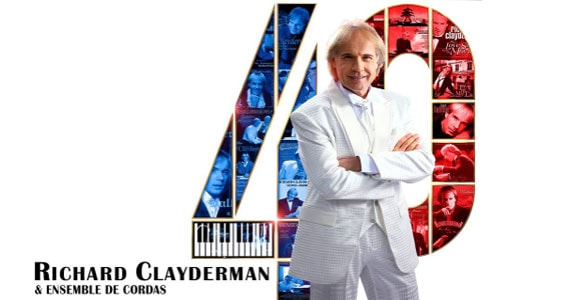Aclamado pianista francês Richard Clayderman no palco do Tom Brasil