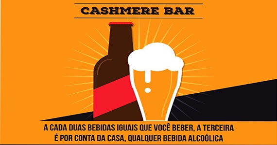 Todo sábado tem promoção de bebida e música ao vivo no Cashmere Bar 