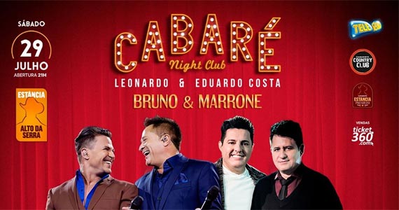 Leonardo e Eduardo Costa recebem Bruno & Marrone no show Cabaré Night Club na Estância Alto da Serra Eventos BaresSP 570x300 imagem