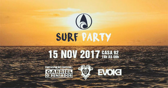 Surf Party com Welcome Drinks Especiais da Red Bull e o som do Gabriel Pensador na Casa 92 Eventos BaresSP 570x300 imagem