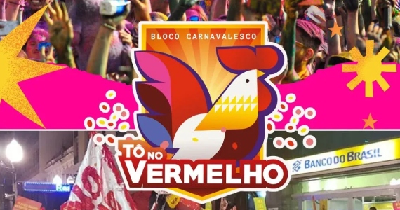 Bloco carnavalesco Tô no Vermelho no Largo do Arouche