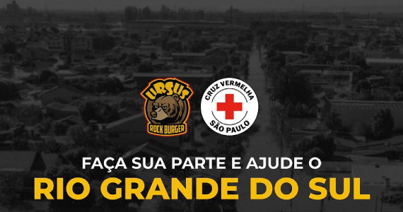Ponto de coleta de doações para o RS no Ursus Rock Burger