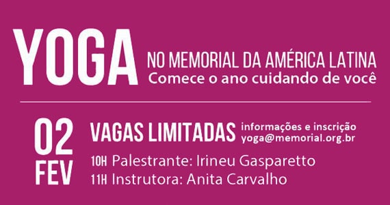 Yoga no Memorial convida Irineu Gasparetto e Anita Carvalho Eventos BaresSP 570x300 imagem