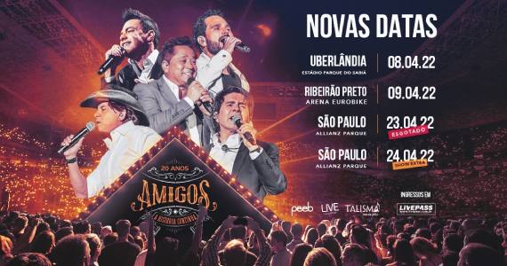 Show Amigos 20 anos - A História Continua no Allianz Parque Eventos BaresSP 570x300 imagem