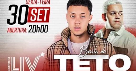 Baile do Teto com Dj GBR, Dj Toom e Pagode do Testa no Espaço Liv