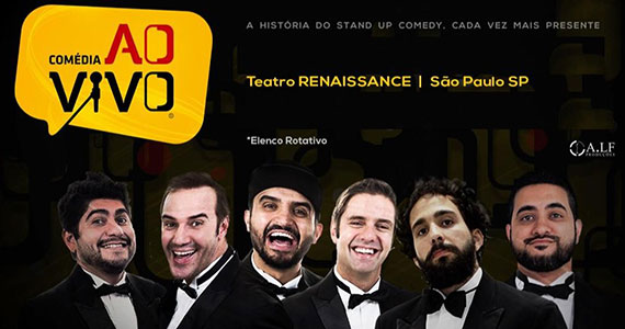 Teatro Renaissance exibe show de stand up Comédia Ao Vivo Teatro Renaissance exibe show de stand up Comédia Ao Vivo