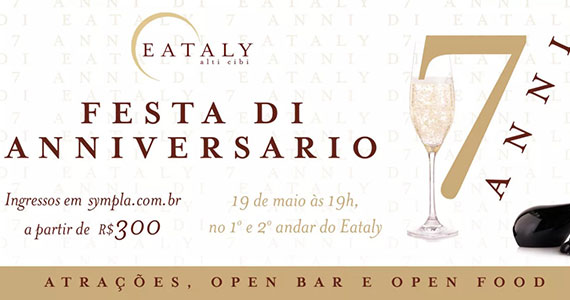 Eataly celebra aniversário com open bar e open food Eventos BaresSP 570x300 imagem