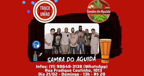 Samba do Aguidá realiza apresentação no Traço de União
