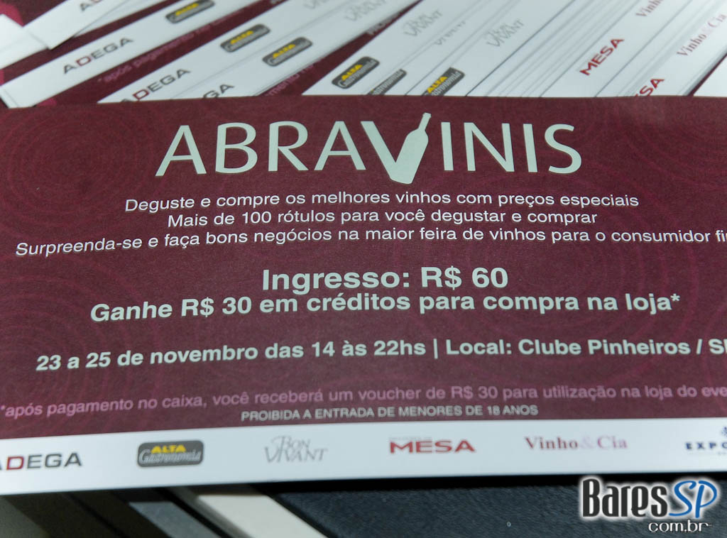 Abravinis acontece no Clube Pinheiros entre os dias 23 e 25 de novembro Abravinis acontece no Clube Pinheiros entre os dias 23 e 25 de novembro