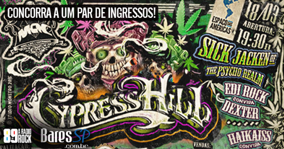 Concorra a 1 par de ingressos para o show do Cypress Hill no Espaço das Américas