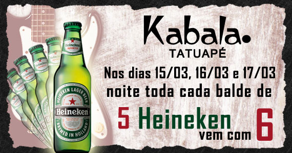 Promoção de Balde de Heineken no St. Patrick's Day no Kabala Pub do Tatuapé
