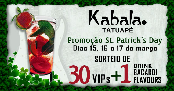 O Kabala Pub - Tatuapé sorteia para a melhor frase: 30 Vips + 1 Bacardi Flavours á sua escolha!!