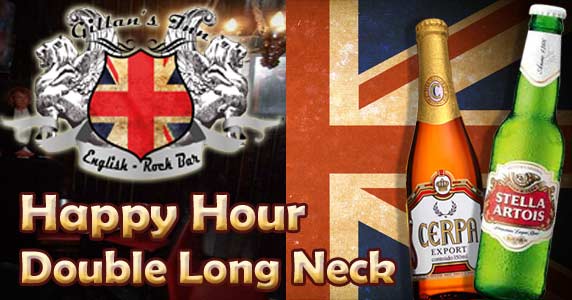 Double Long Neck no Happy Hour do Gillan's Inn