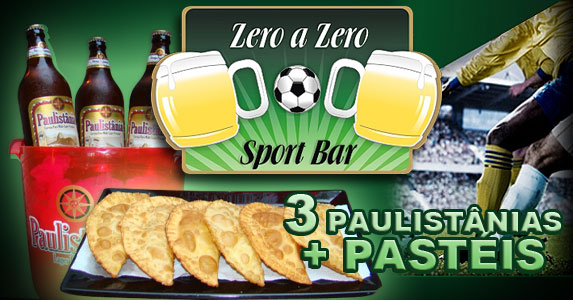 Promoção Paulista no Happy Hour do Zero a Zero Bar: 3 Paulistânias + Pastéis