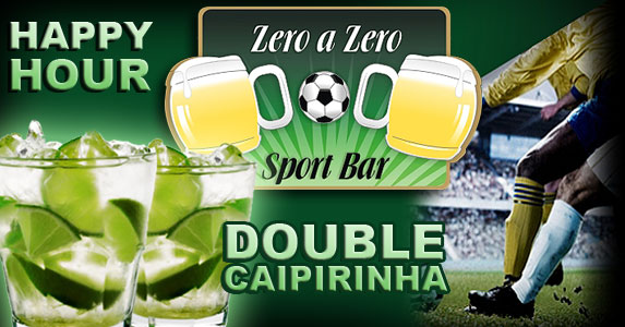 Double Caipirinha no Happy Hour do Zero a Zero Bar